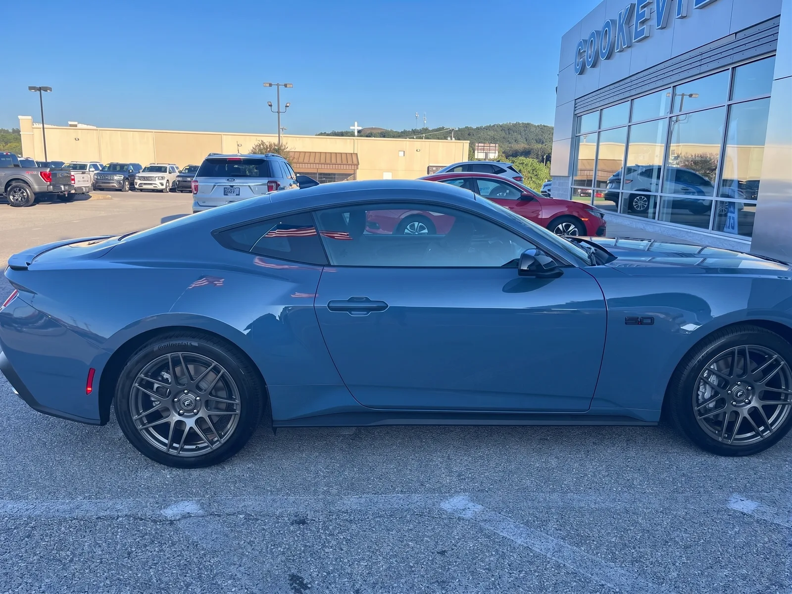 Ford Mustang with Forgestar F14 wheels in Gloss Anthracite