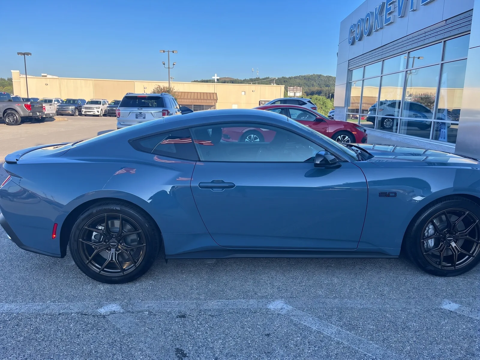 Ford Mustang with Vossen HF-5 wheels in Matte Gunmetal