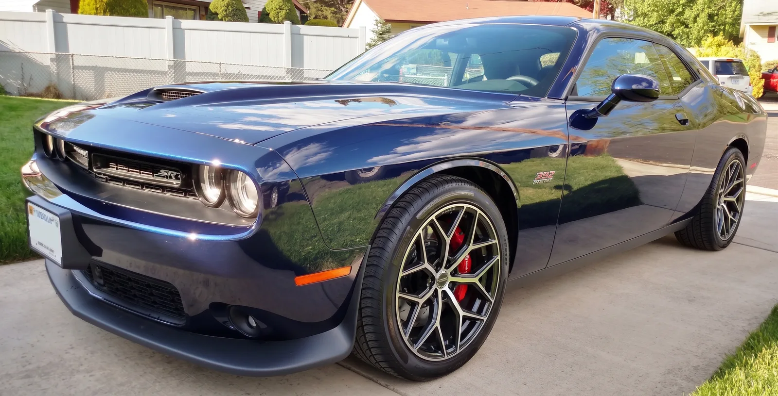 Dodge Challenger with Vossen HF-2 wheels in Brushed Gloss Black