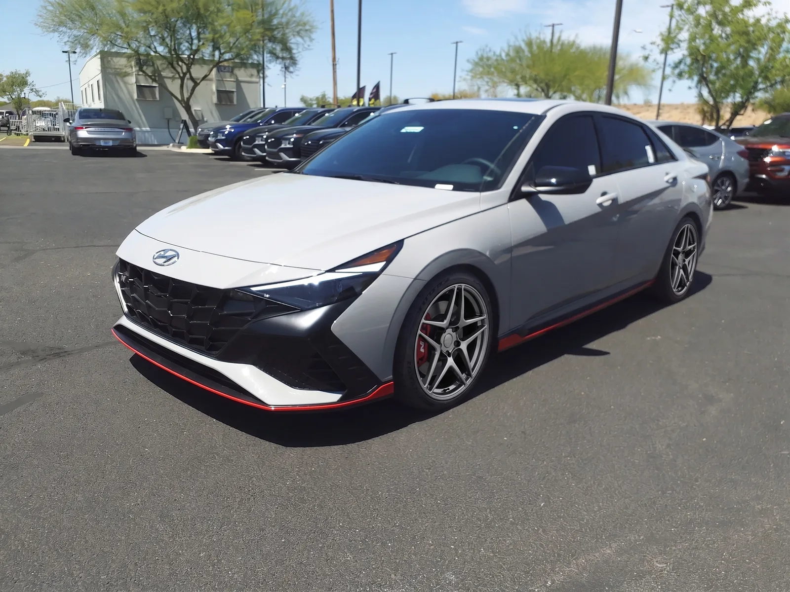Hyundai Elantra N on aftermarket wheels