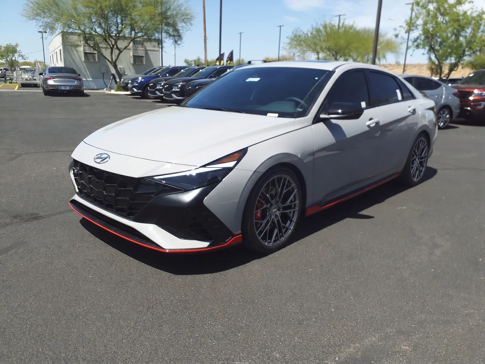 Hyundai Elantra N with Variant Radon wheels in Brushed Titanium
