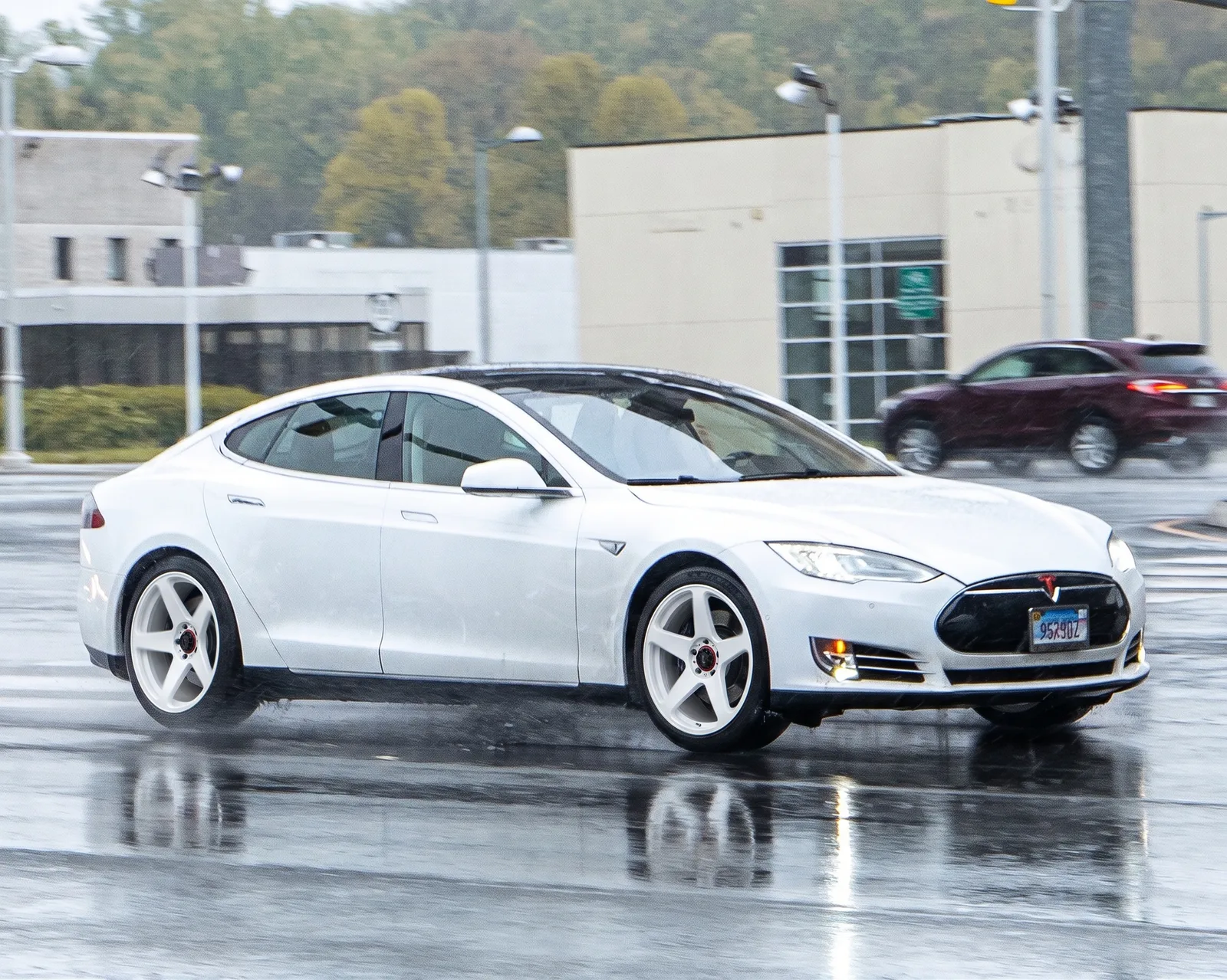 Tesla Model S with Vossen GEN-01 wheels in Miami White